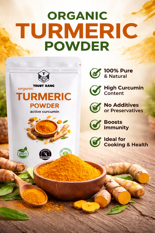 TRUST RANG Golden Haldi Powder – Fresh, Pure & Healthy Choice
